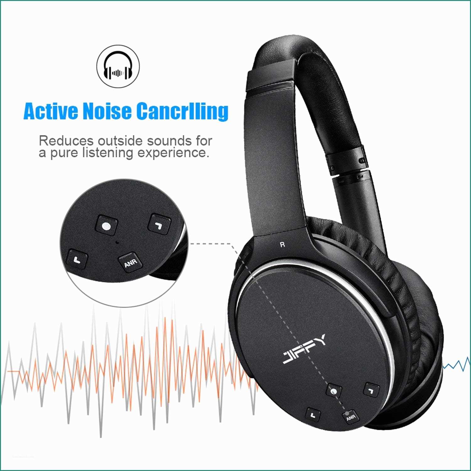 Nexus X Recensione E J200 Active Noise Cancelling Over Ear Wireless Bluetooth Stereo