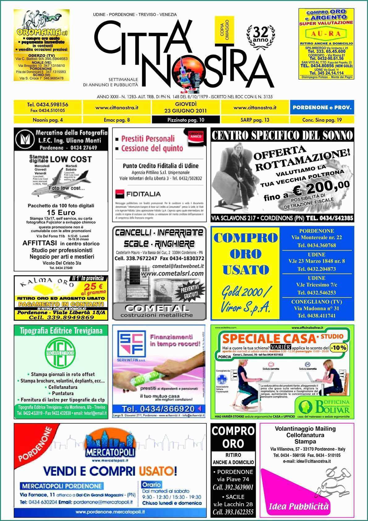 Ortopedia Sanitaria Shop E Calaméo Citt  Nostra Pordenone Del 23 06 2011 N 1283