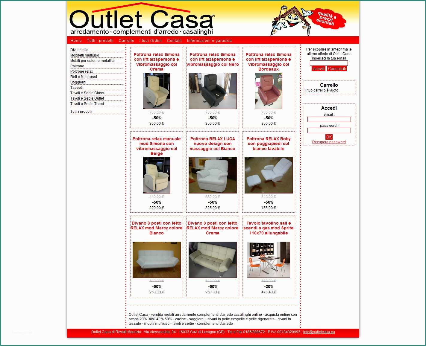 Outlet Arredamento Casa E Outlet Casa Vendita Arredamento Online