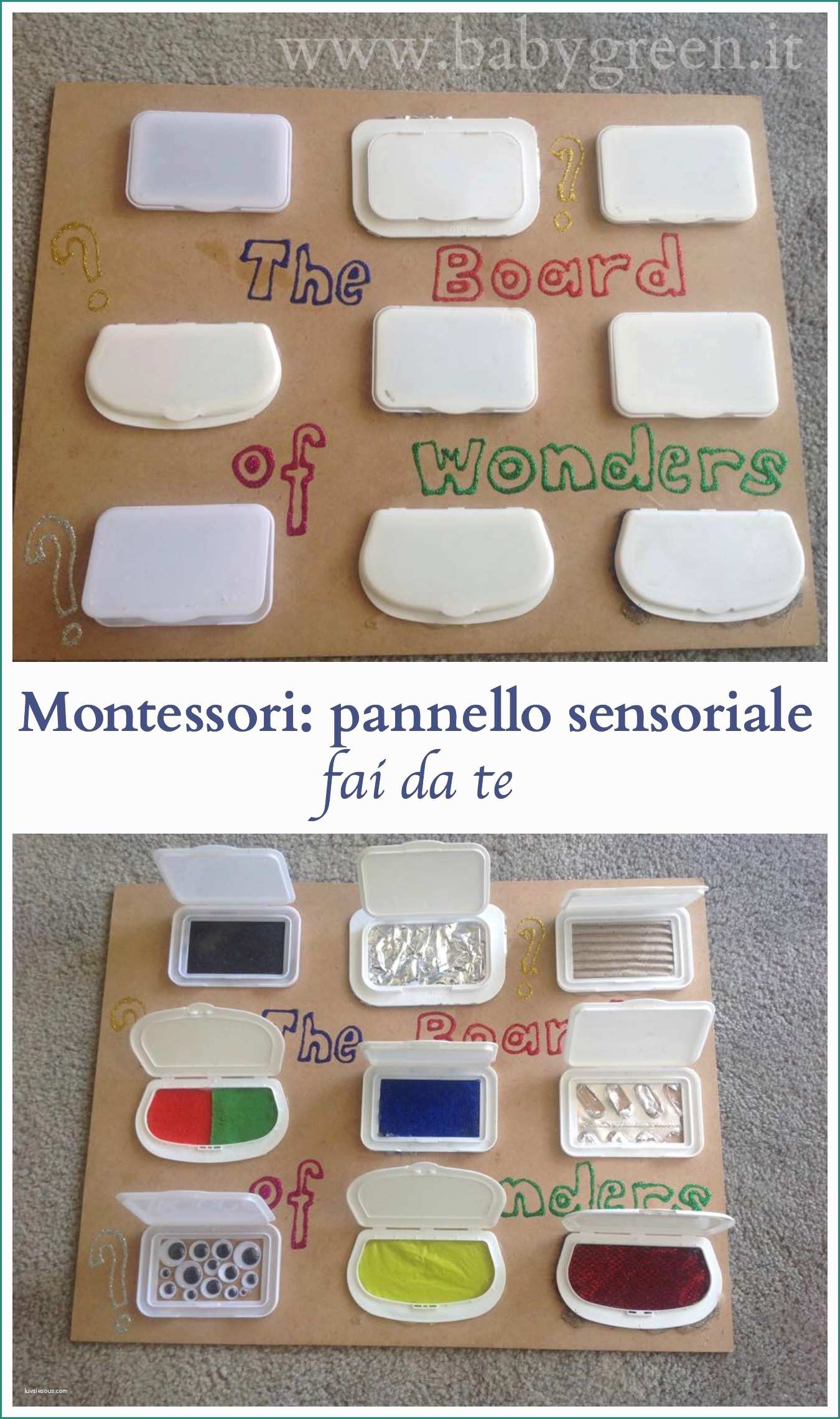 Pannelli Divisori Fai Da Te E Montessori Pannello Sensoriale Fai Da Te Babygreen