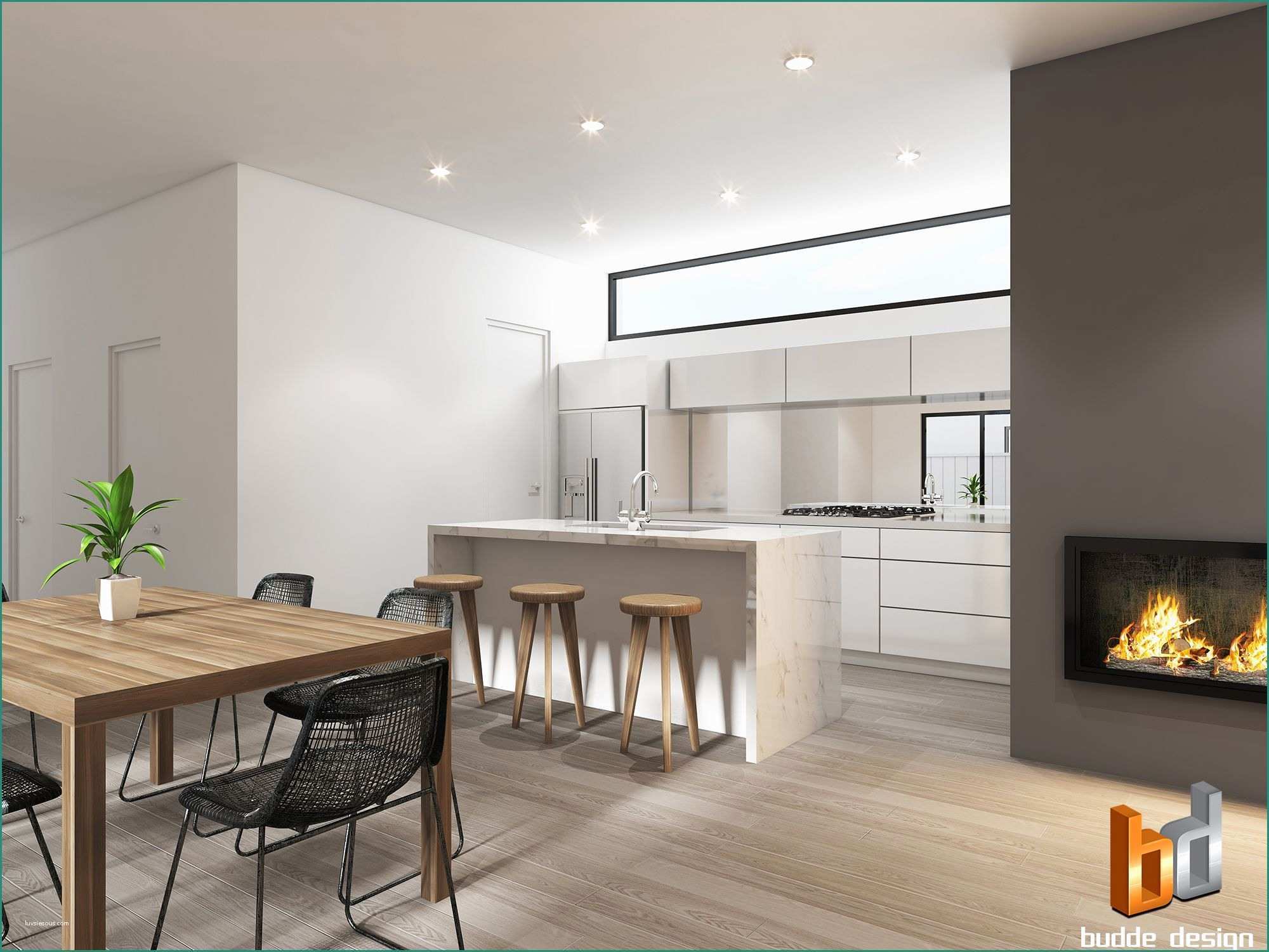 Pareti Grigie Abbinamenti E 3d Internal Kitchen Living Room Render Casa