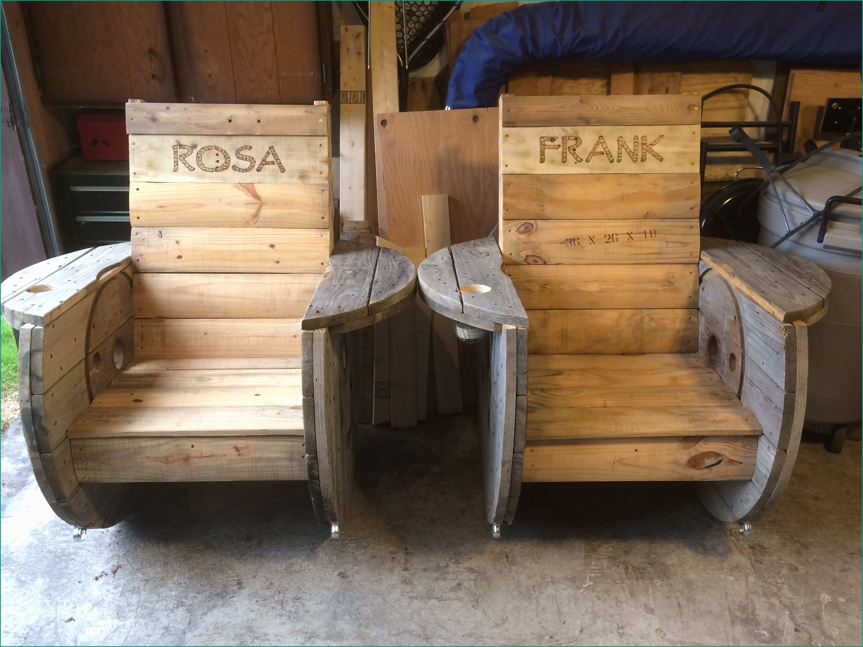 Poltrona A Dondolo E Another His and Hers Rocking Spool Chairs Being Sent Out today