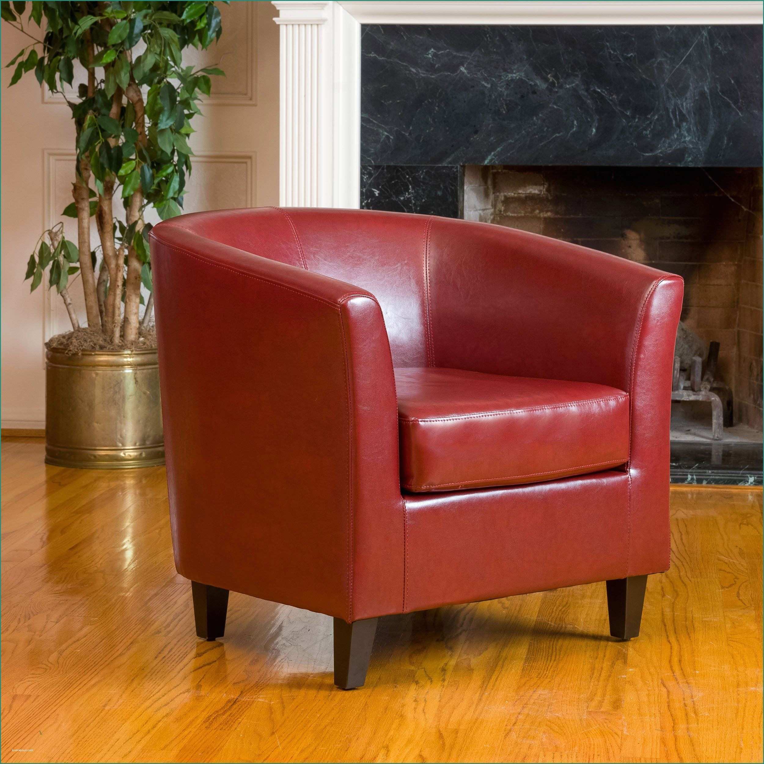 Poltrona Da Ufficio E Petaluma Oxblood Red Leather Club Chair Furniture