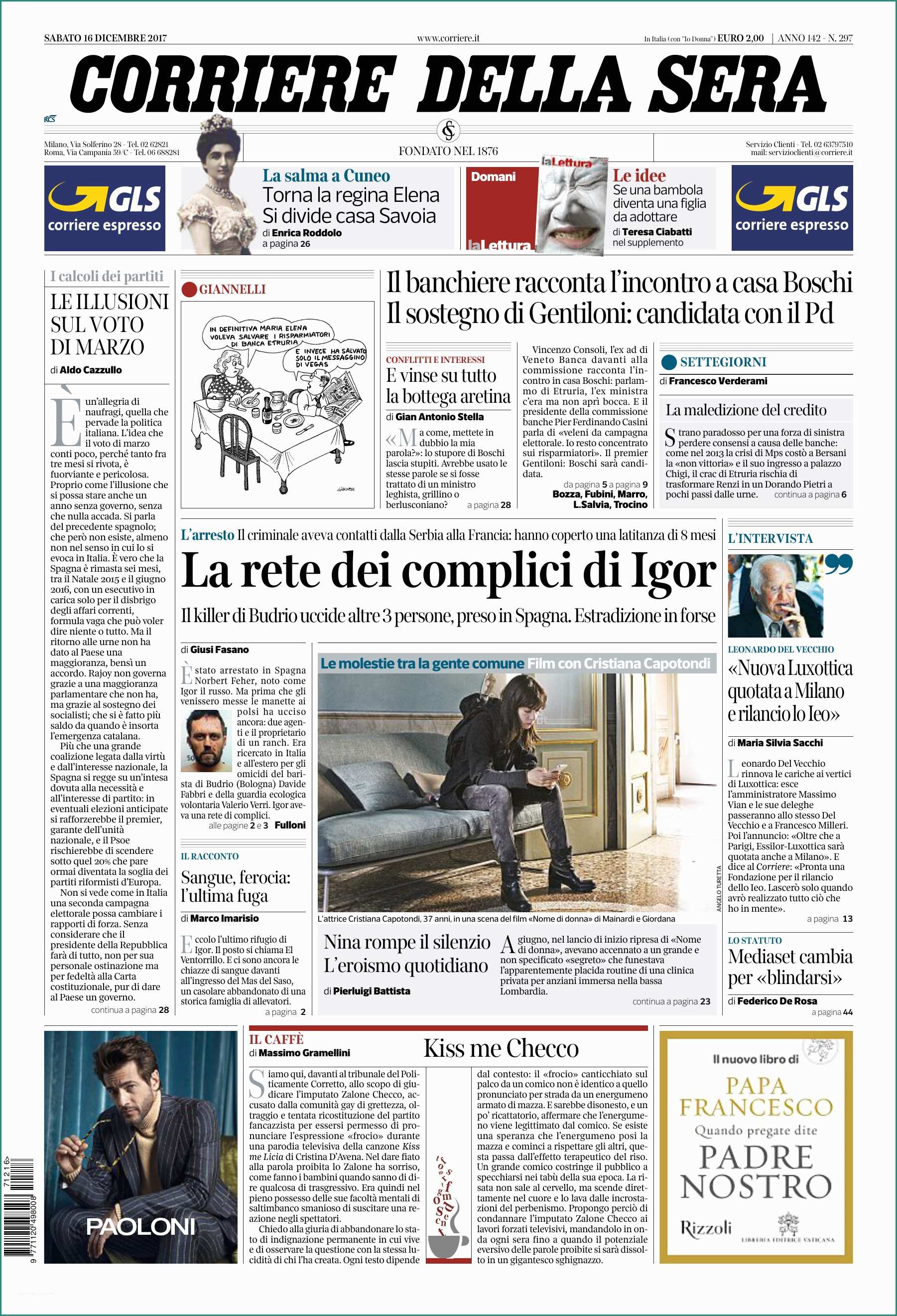 Poltrona Frau Spaccio E Corriere Della Sera 16 12 2017