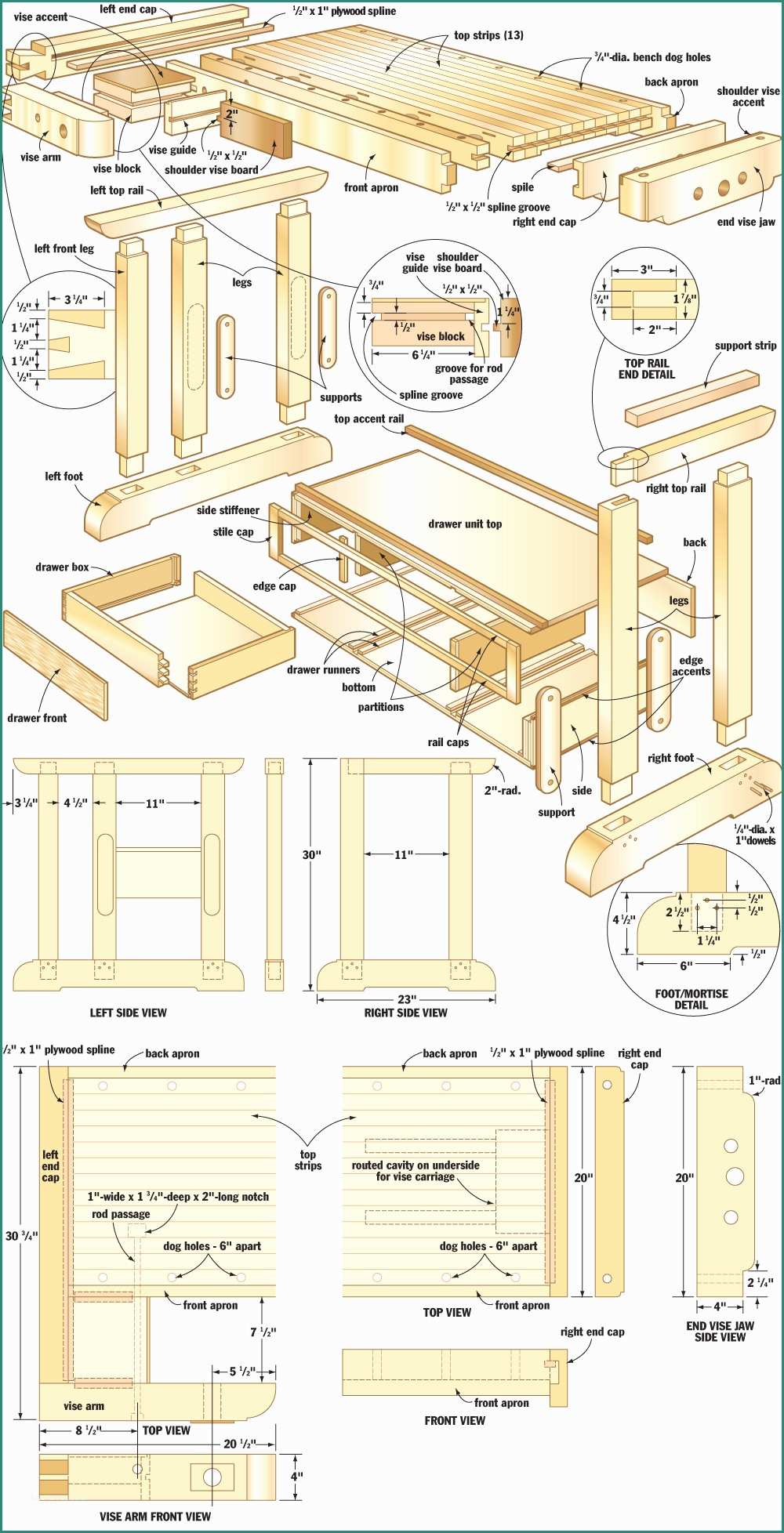 Porta Garage Dwg E Craftsmans Workbench Woodworking Plans Woodshop Plans