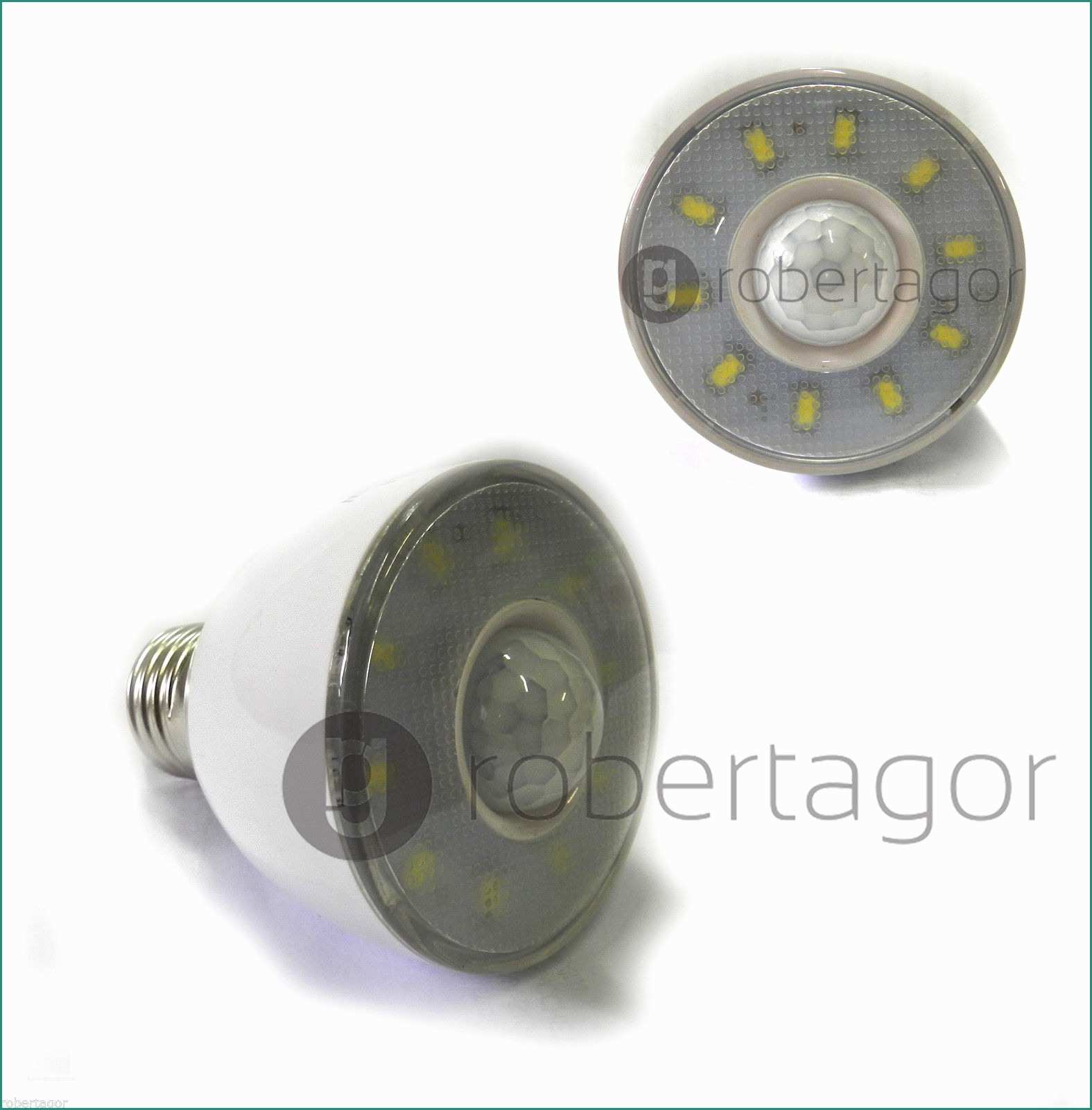 Portalampada Con Sensore Di Movimento E Lampadina 10 Led Sensore Di Movimento Crepuscolare 5w Lampada E27