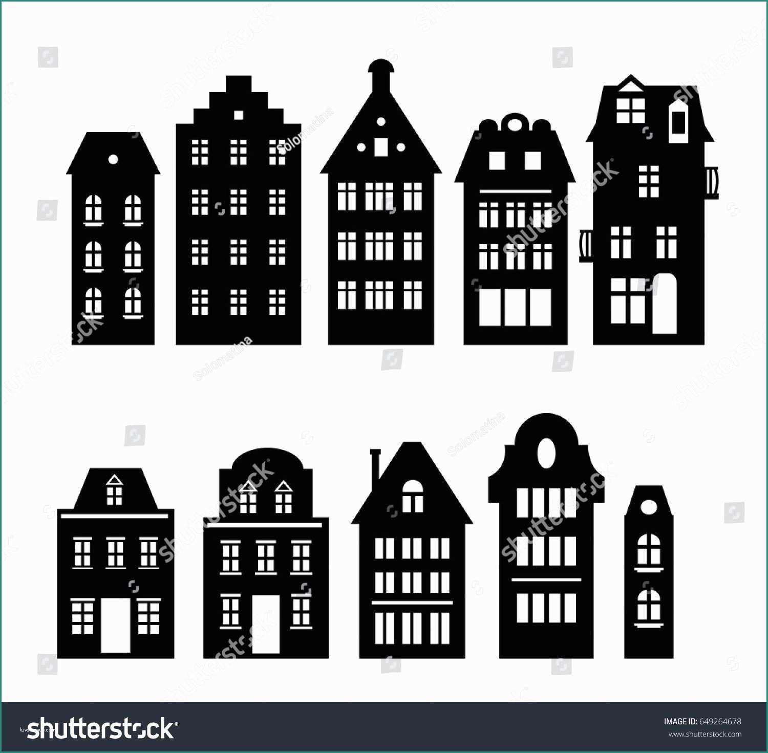 Porte A Libro Dwg E Set Of Laser Cutting Amsterdam Style Houses Silhouette Of A Row Of