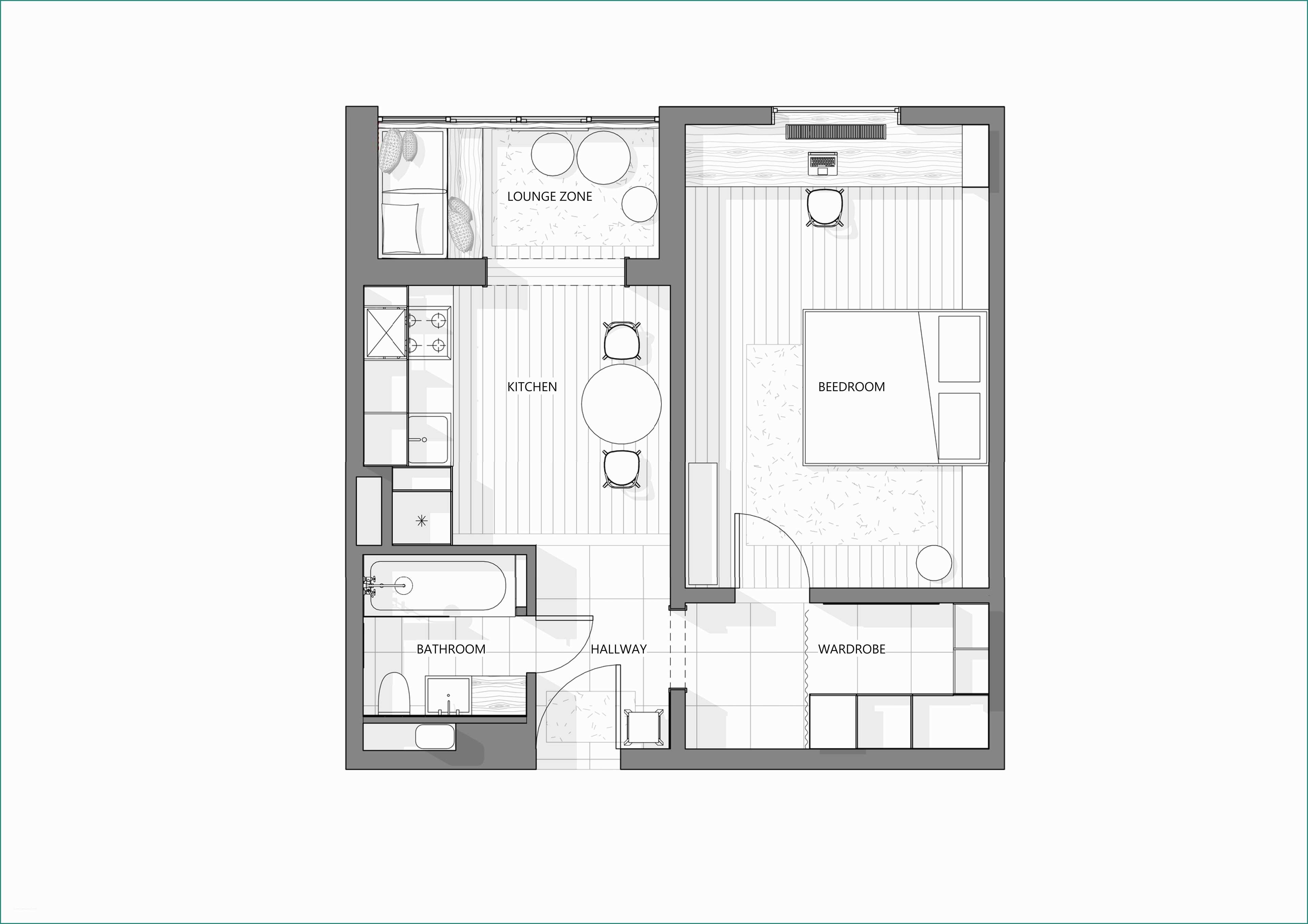 Progetto Appartamento Mq E A Flat for Young Couple Habitaciones Estudiantiles
