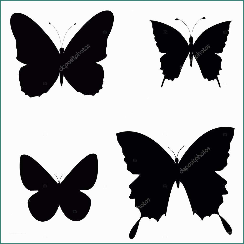 Sagome Di Farfalle E Sagome Nere Di Farfalle — Vettoriali Stock © Bastinda18