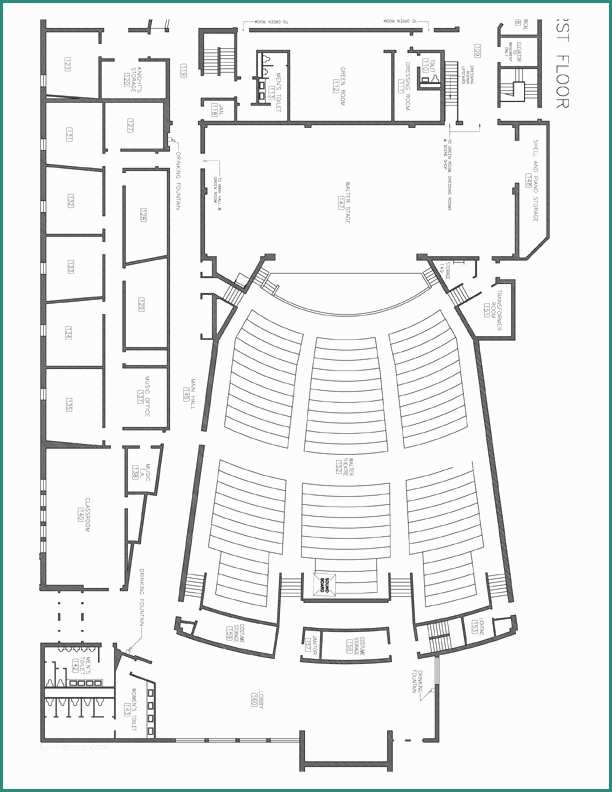 Sala Conferenze Dwg E Proscenium theatre Plan