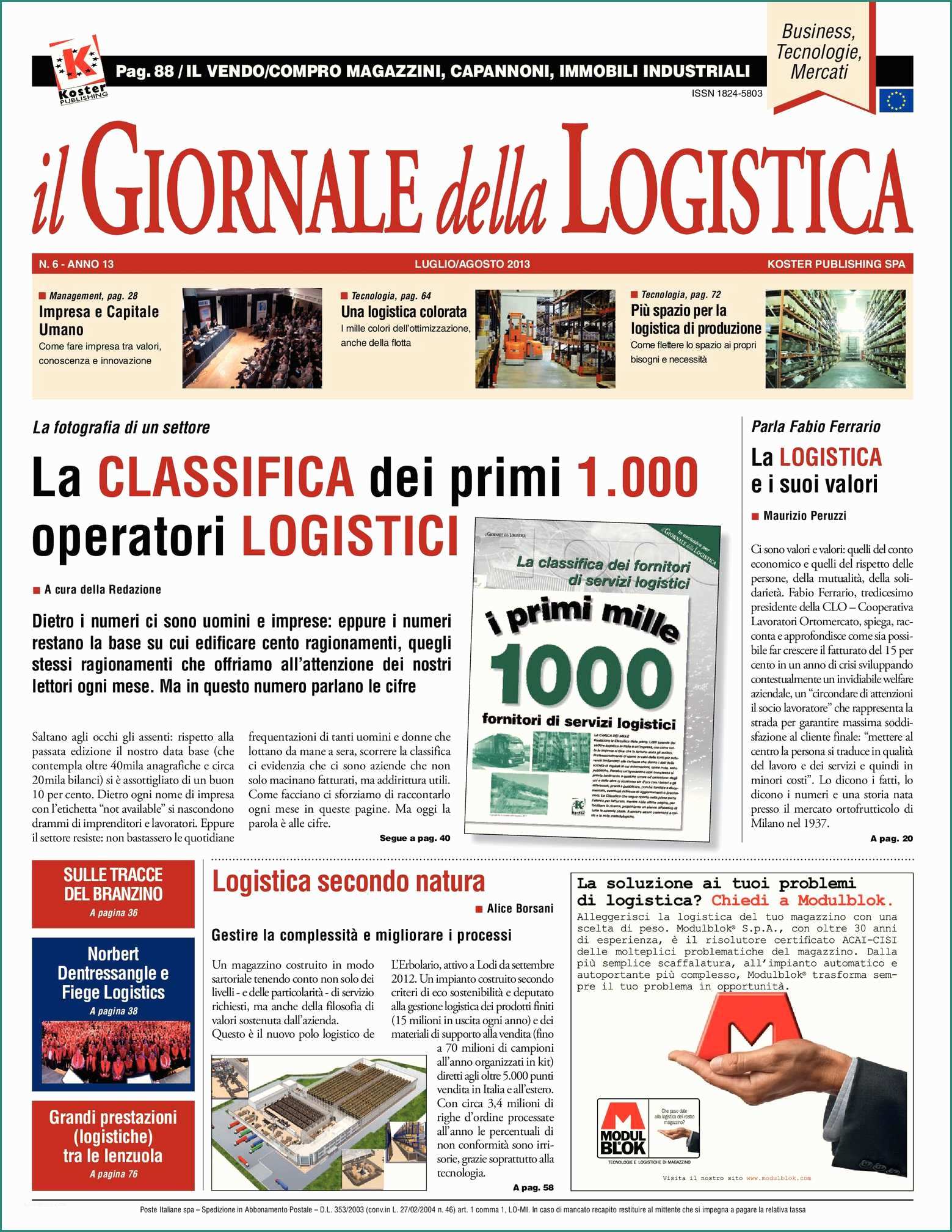 Scaffalature Metalliche Leroy Merlin E Calaméo Il Giornale Della Logistica Luglio Agosto 2013