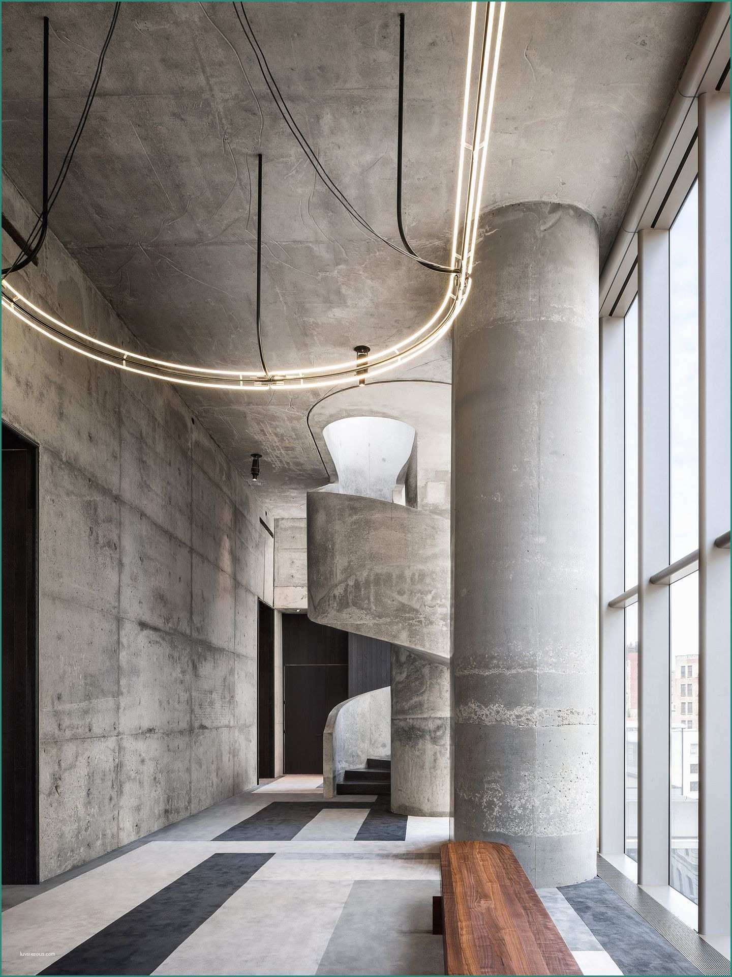 Scala Elicoidale Cemento E the Raw Interior Of Herzog & De Meuron S Jenga Building Has Been