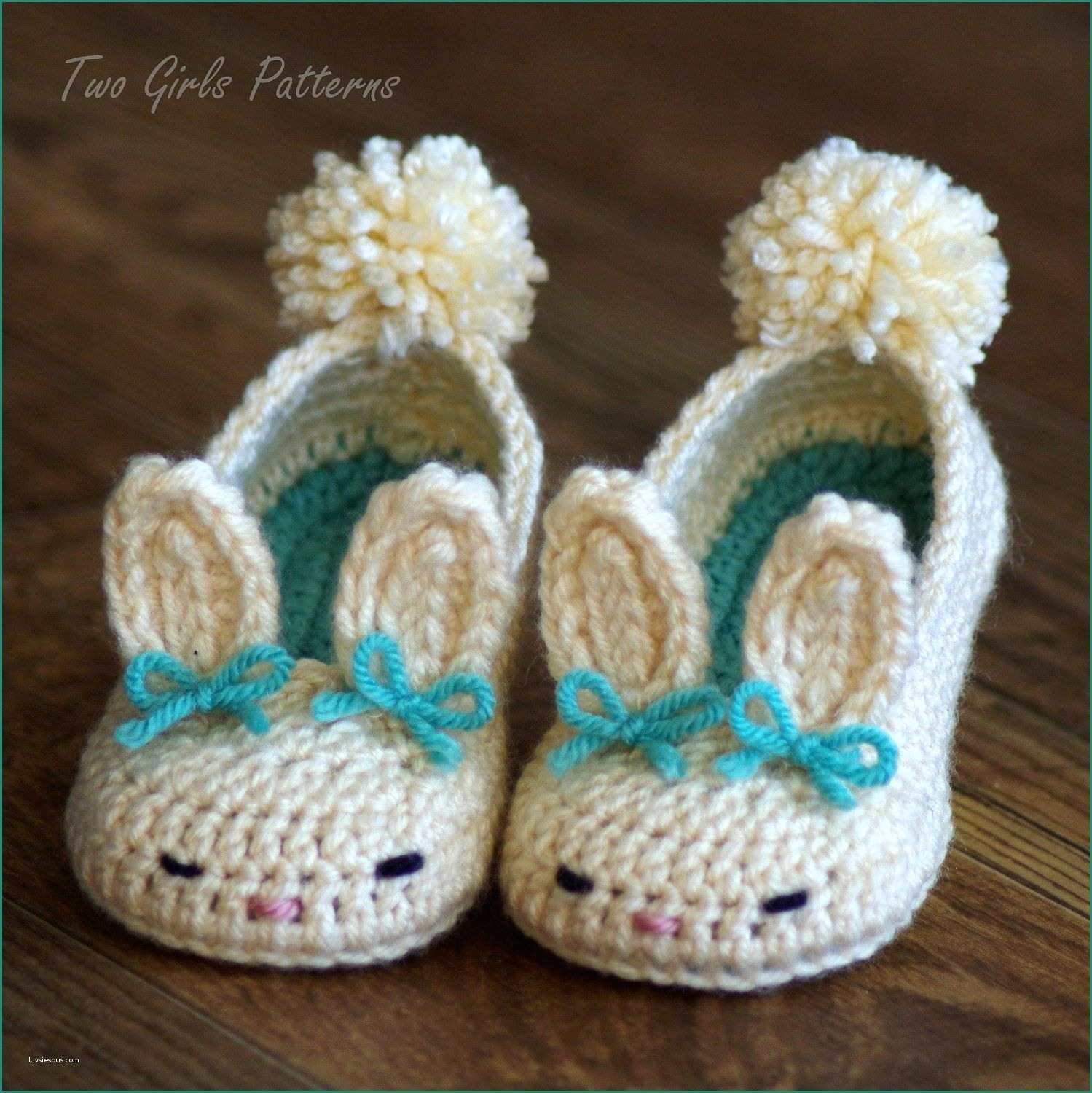 Scarpette Neonato Uncinetto E Bunny Slippers Baby Crochet Pinterest