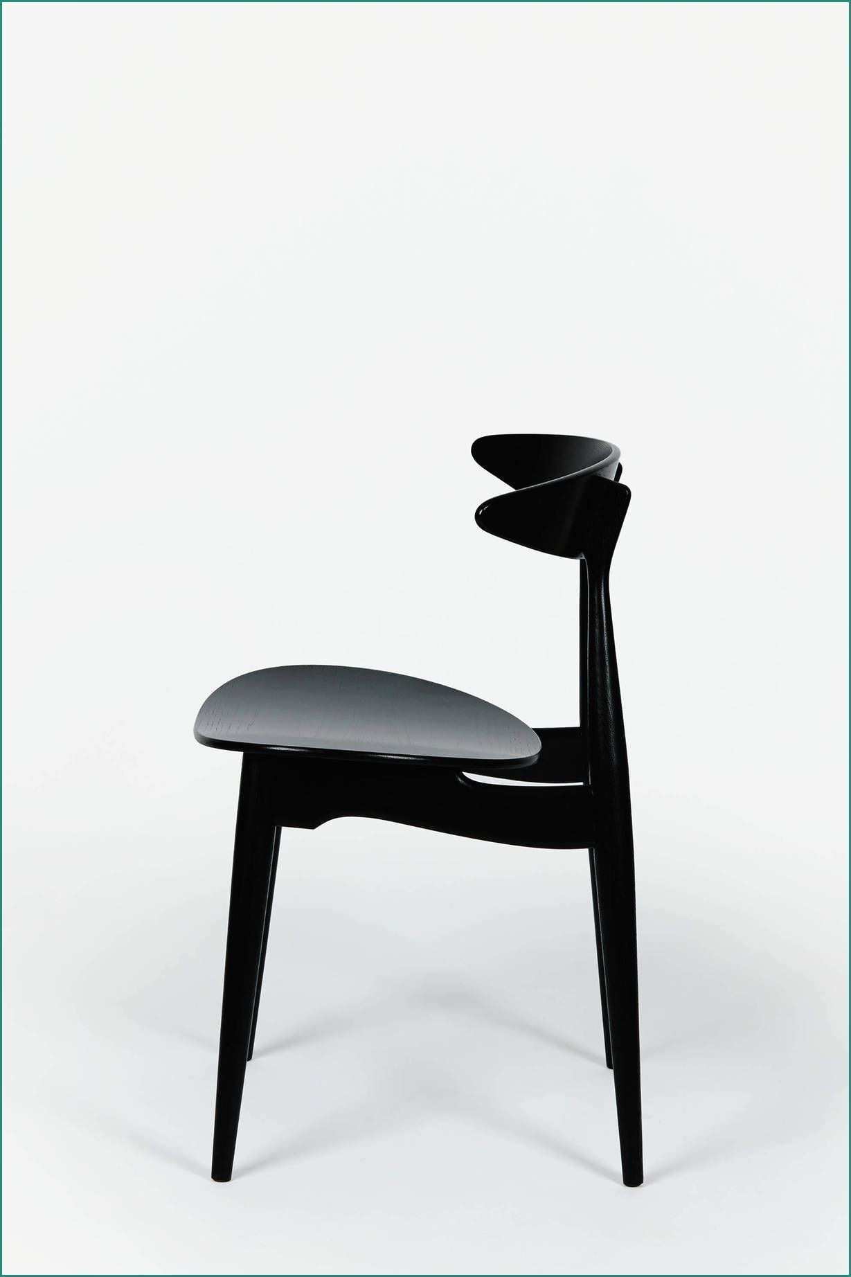 Sedia Design Bianca E Hans Wegner Ch33 Dining Chair Black Oak