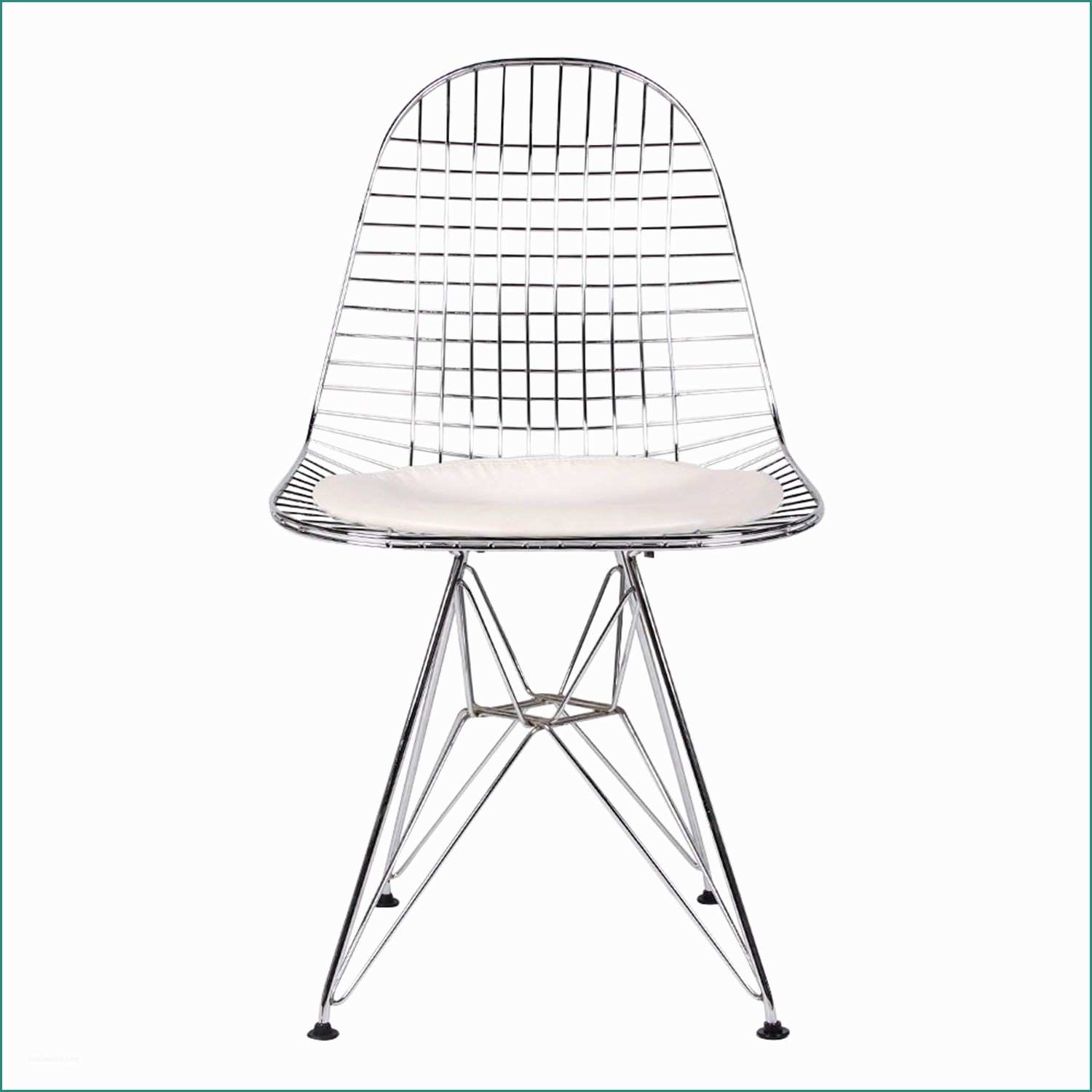Sedia Eames Replica E Eames Wire Chair White Eames Inspired Chrome Dkr Wire