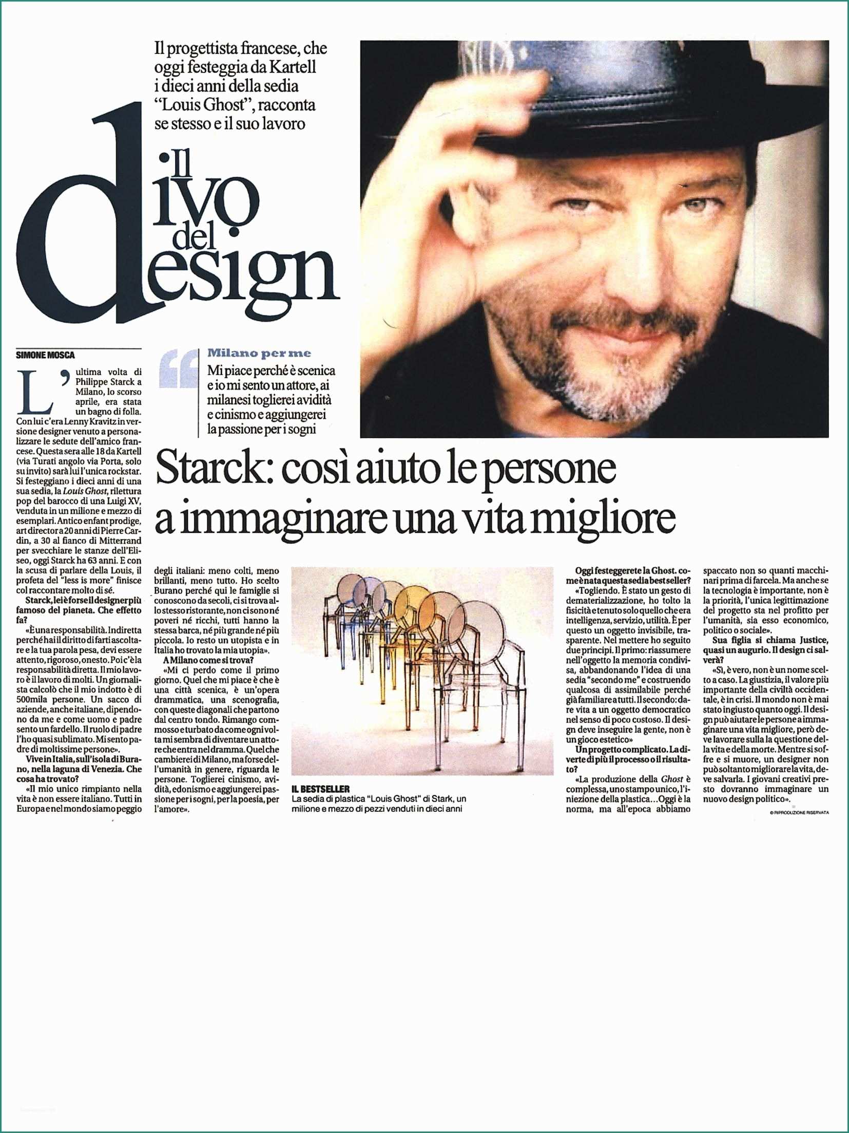 Sedia Victoria Ghost E Il Divo Del Design Credits La Repubblica 2 Oct 2012