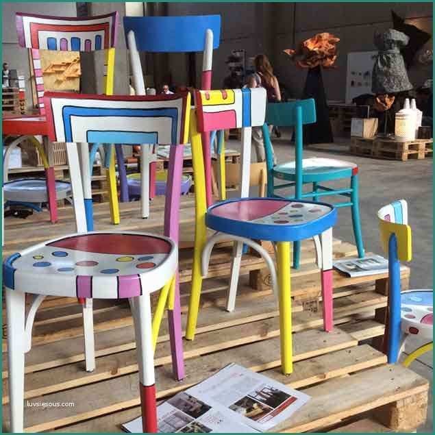 Sedie Vintage Colorate E Se In Legno Dipinte Design Casa Creativa E Mobili