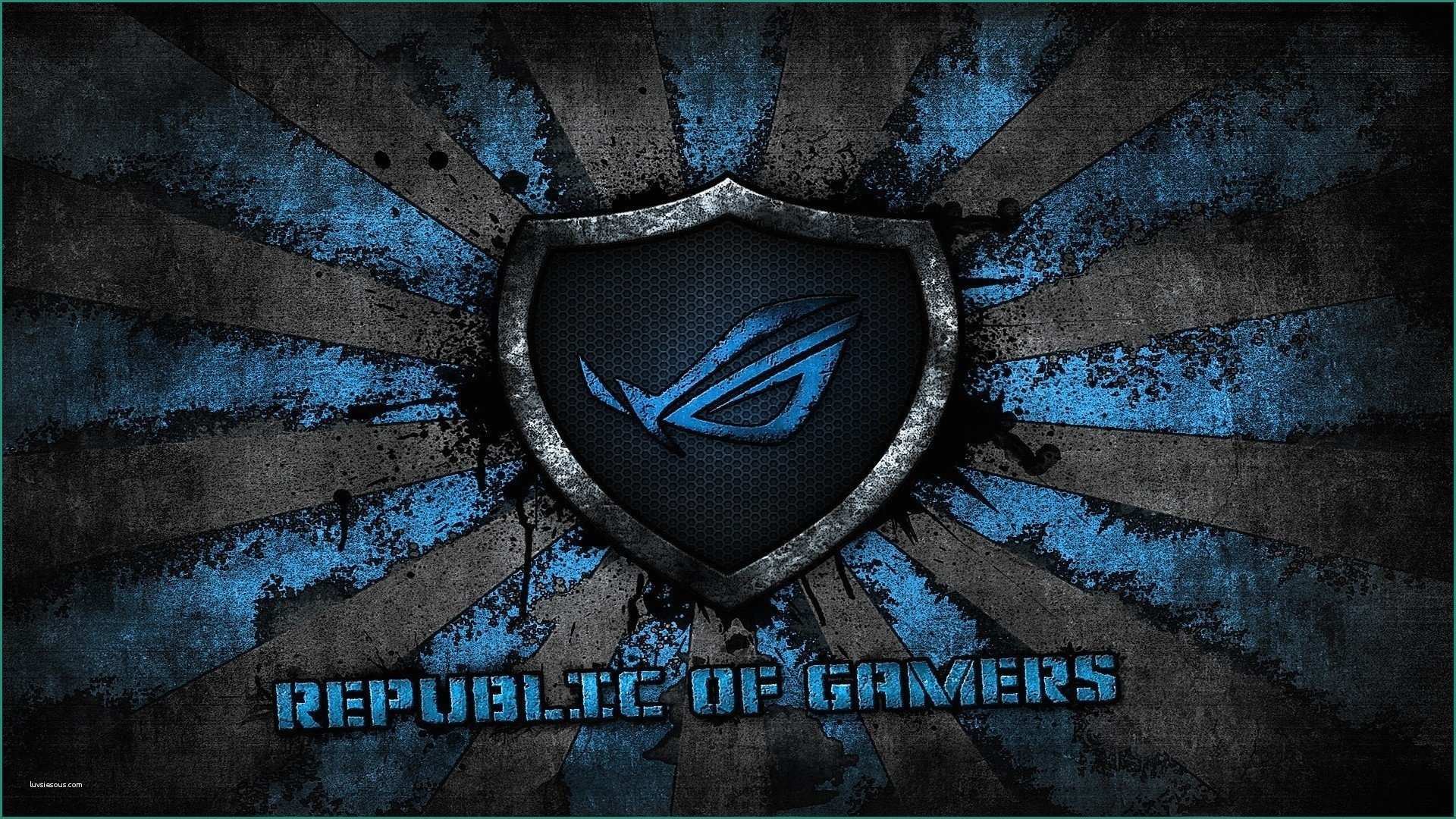 Sfondi Per Pc Gaming E asus Logo asus Gamer Republic Of Gamers Brand Blue Grey