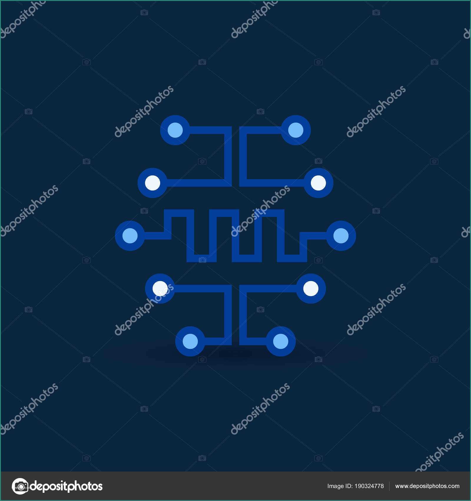Simboli Elettrici Download E Cyberbrain Icona Simbolo Del Cervello Circuito Digitale Di Vettore