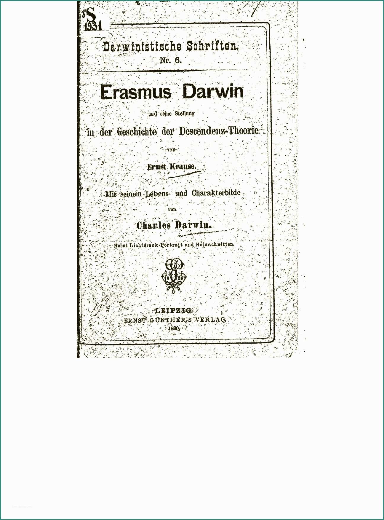 Stoffe Per Tende Online E Darwin C R 1880 Erasmus Darwin Und Seine Stellung In Der