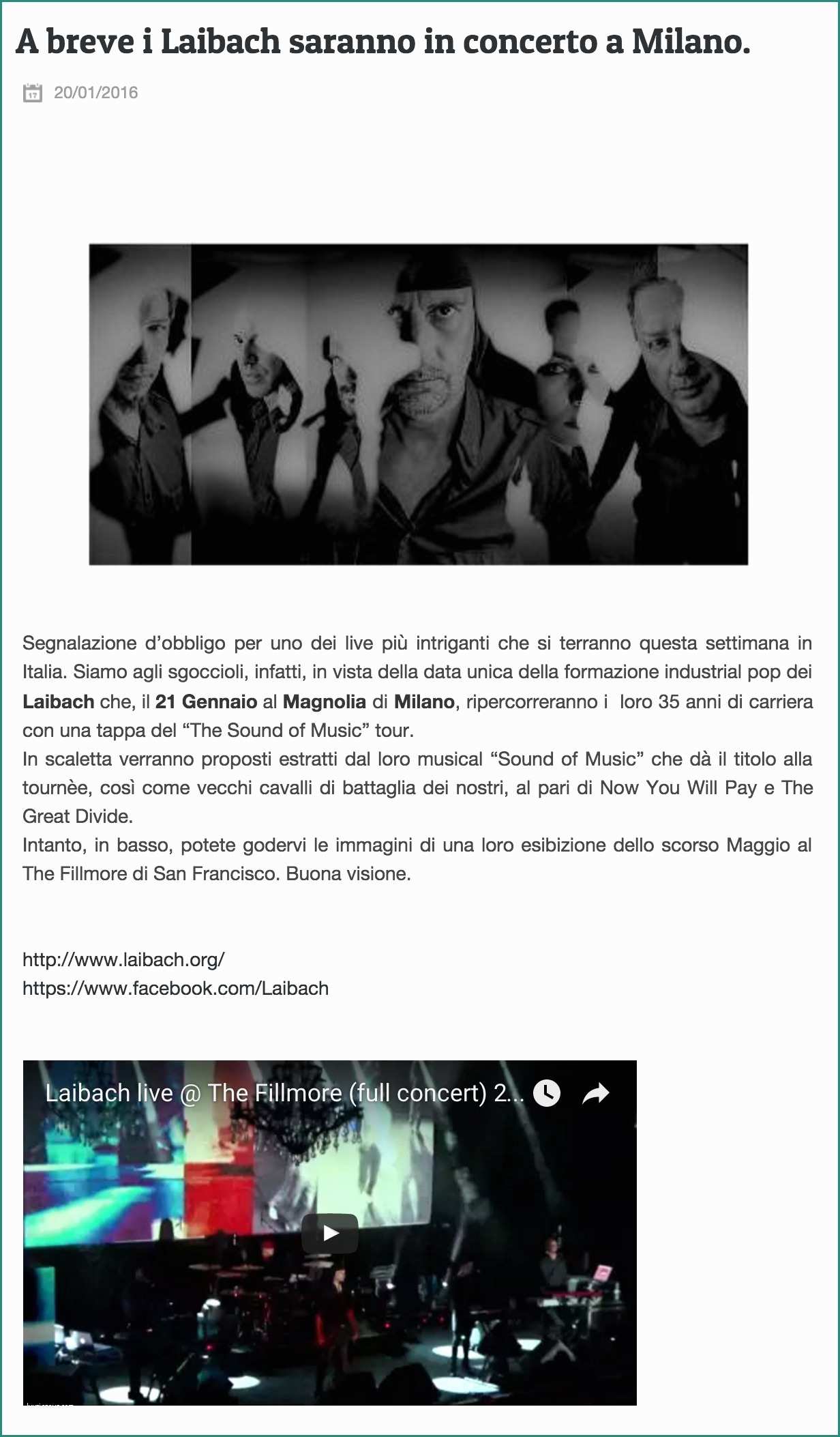 Suite A Tema Milano E 2016 ‹ Laibach