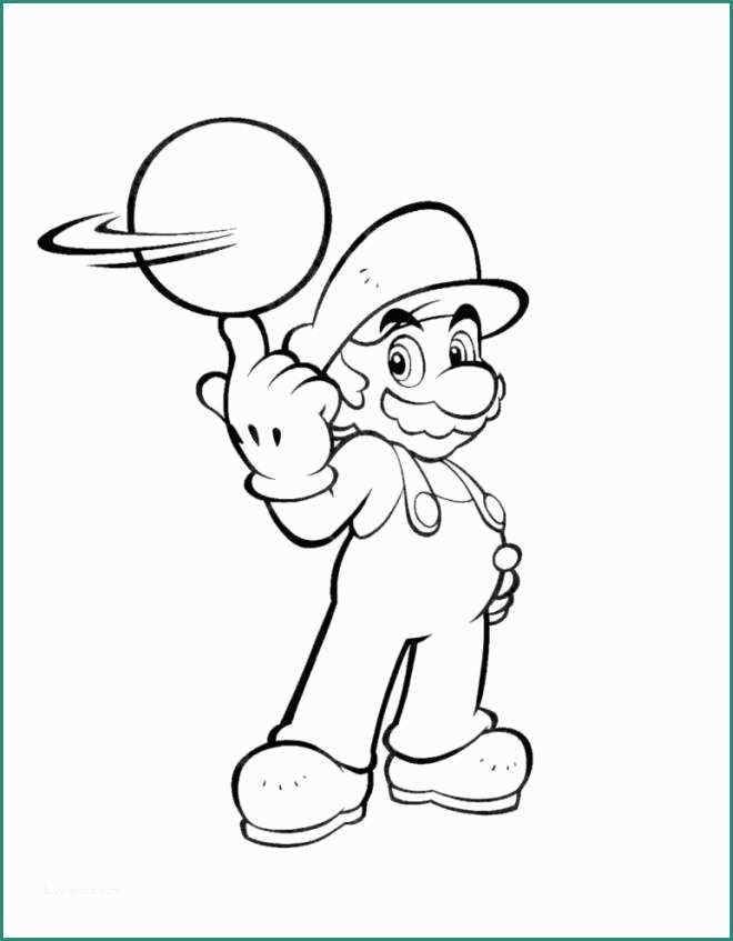 Super Mario Disegni E Disegno Di Mario Bros Con La Palla Da Colorare Per Bambini