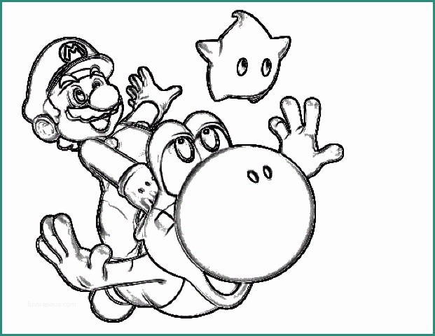 Super Mario Disegni E Super Mario Bros E Yoshi Disegno Da Colorare Gratis Per