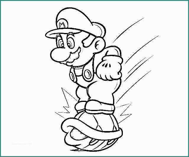 Super Mario Disegni E Super Mario Corre Su Un Guscio Di Tartaruga Da Colorare
