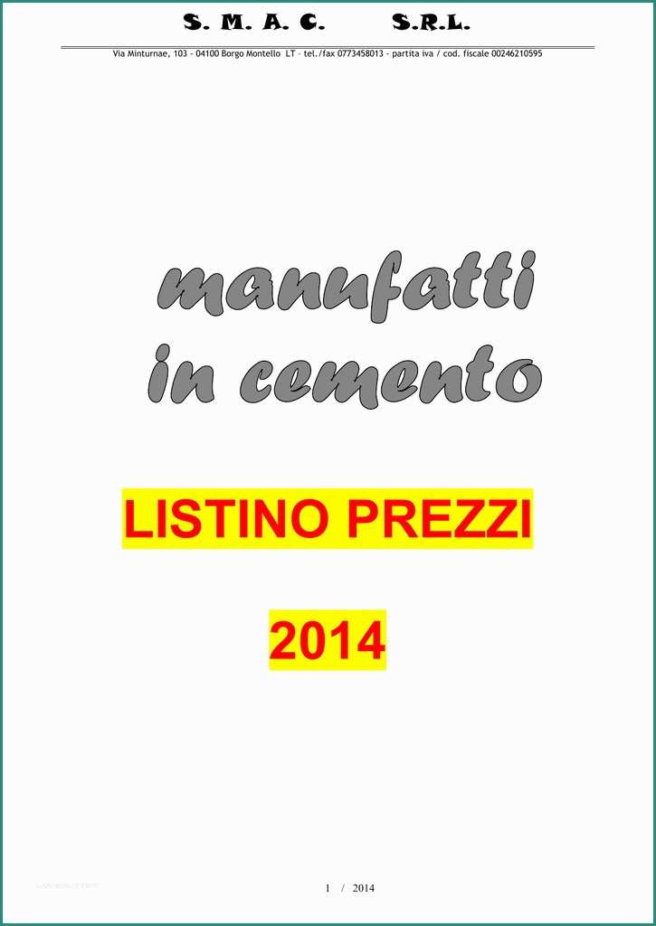 Vasche Imhoff Prezzi E Listino Prezzi 2014 Smac Srl Prefabbricati E Manufatti In Cemento